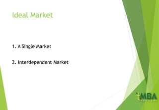 Ideal Market
1. A Single Market
2. Interdependent Market
 