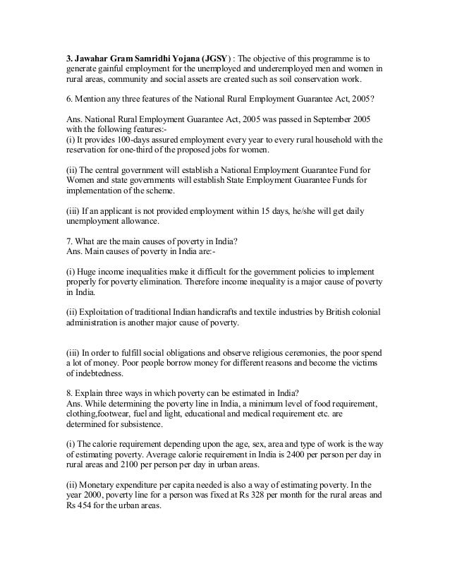 Economics Class 9 Poverty