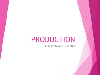PRODUCTION
PRESENTED BY D.A RADEBE

 