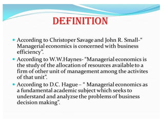 Nature of Managerial Economics
 