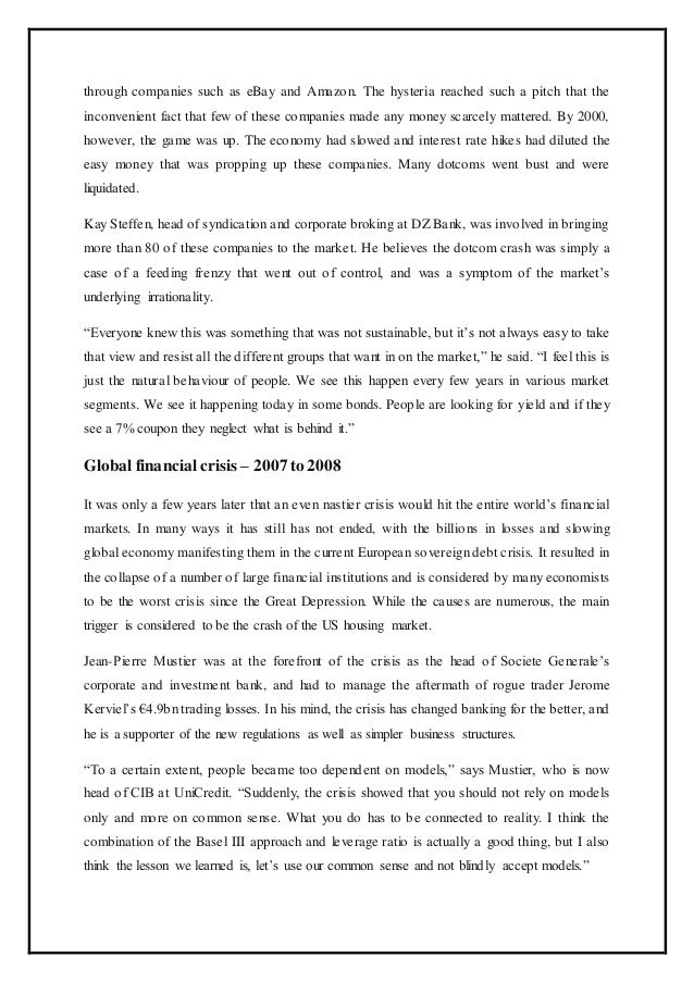 global financial crisis and its impact This paper aims to study the current global financial crisis and its impact on egypt to do so, it first presents an overview of the causes and consequences of. global financial crisis and its impact This paper aims to study the current global financial crisis and its impact on egypt to do so, it first presents an overview of the causes and consequences of.
