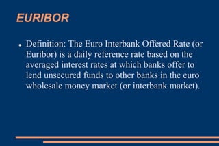 INTEREST RATES
 How Do I Calculate the Real Interest Rate?
Before we start making the calculations we need to introduce some notation:
i: is the Inflation Rate
n: is the Nominal Interest Rate
r: is the Real Interest Rate
EQUATION: r = n – i
 