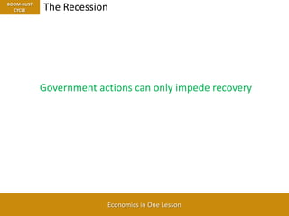 When hampered by minimum price controls, the structure of production fails to decrease supply; a perpetual surplus.PRICES AND PRODUCTIONLess production needed; resources are needed elsewhereSupply >DemandNo Change to Structure of Production!Prices CollaredNo change in ProfitsNo profit signal or incentive for existing firms to decrease production; no bankruptcies.In response to producer lobbying, government sets a minimum price control.  Any sale at a lower price is forbidden.The structure of production does not change; a perpetual surplus