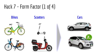 Hack 7 - Form Factor (1 of 4)
Bikes Scooters Cars
 
