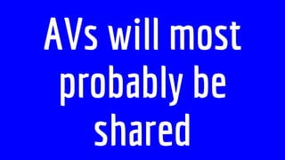 AVs will most
probably be
shared
 