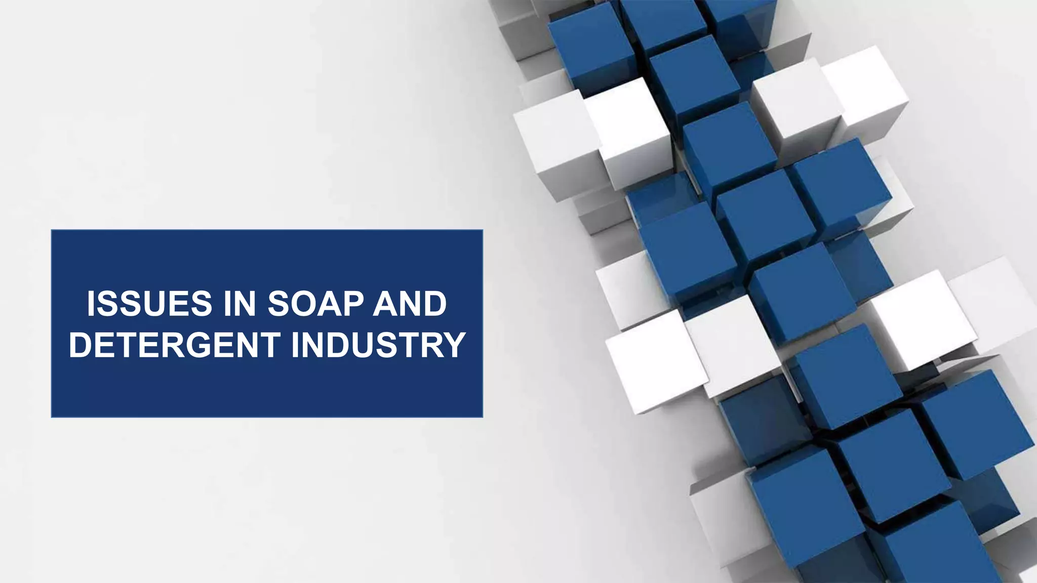 ISSUES IN SOAP AND
DETERGENT INDUSTRY
 