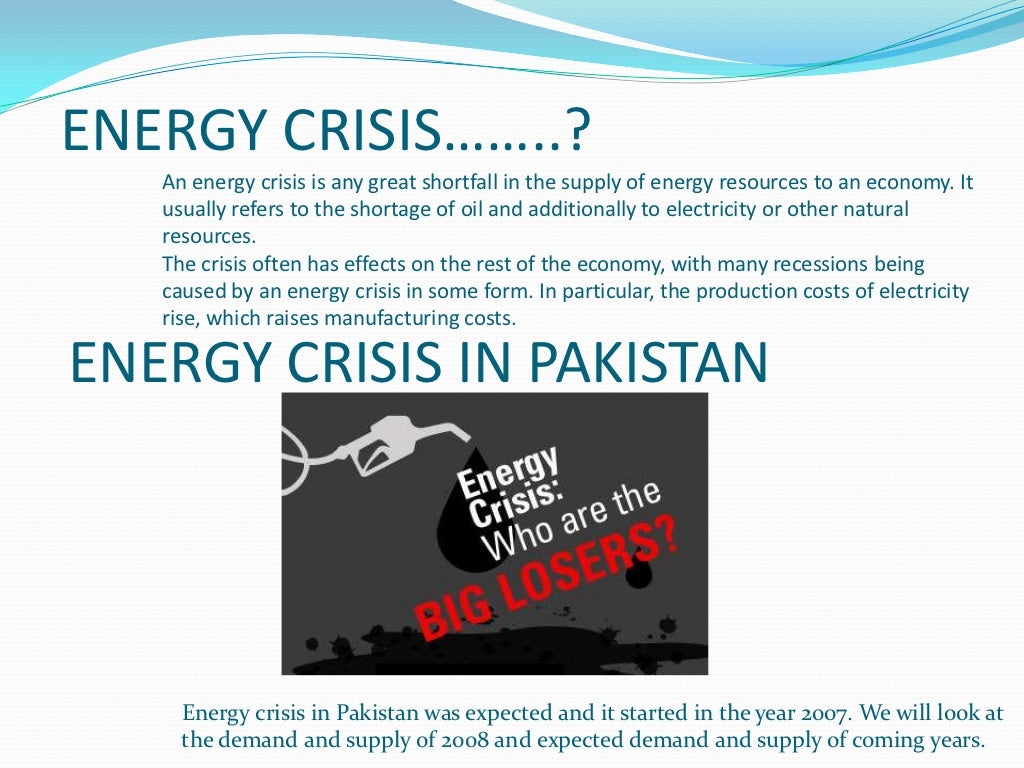 energy crisis essay in pakistan