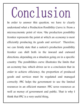 Economics project on Production Possibilty Curve