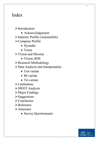 Hyundai Questionnaire.pdf A Study on Hyundai Verna 2018 Report (MBA Project) | PDF