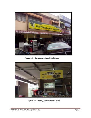 PRINCIPLES OF ECONOMICS (FNBE0135) Page 23
Figure 1.4 Restaurant Jamal Mohamed
Figure 1.5 Aunty Gemuk’s New Stall
 