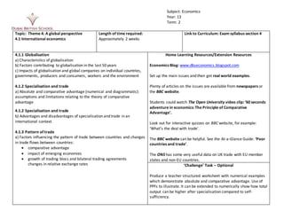 Topic: Theme 4: A global perspective
4.1 International economics
Length of time required:
Approximately 2 weeks
Link to Cu...