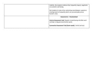 mobility. Also explore evidence that inequality impacts negatively
on economic well-being.
Get students to look at the con...