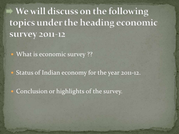 Economic Survey Of India 2011-12 In Pdf