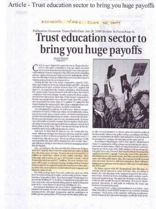 Economic Times June 28 (2nd Article), 2009