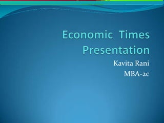 Economic  times presentation