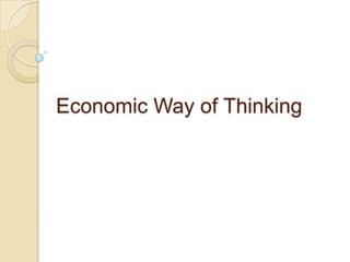 Economic Way of Thinking 