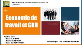 ENCGT - Master de recherche en Science de gestion - S1
2013/2014

+

Réalisé par :
Hajar EL GUERI
Hanae GUENOUNI
Rajae EL MOUSTAOUI

Encadré par : Dr. Ahmed MAGHNI

 