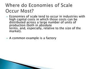 Economies & Diseconomies of Scale