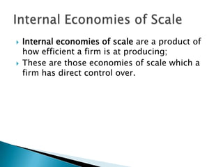 Economies & Diseconomies of Scale