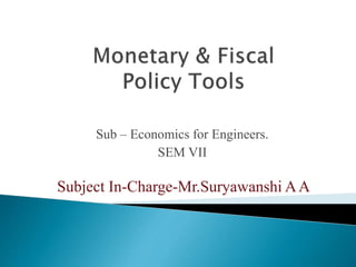 Sub – Economics for Engineers.
SEM VII
Subject In-Charge-Mr.Suryawanshi AA
 