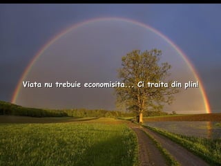 Viata nu trebuie economisita... Ci traita din plin! 