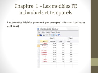 Economtrie des donnes de panel (cours et exe) | PPTX