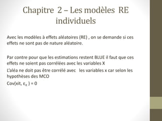 Economtrie des donnes de panel (cours et exe) | PPTX