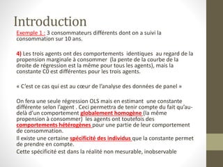 Economtrie des donnes de panel (cours et exe) | PPTX