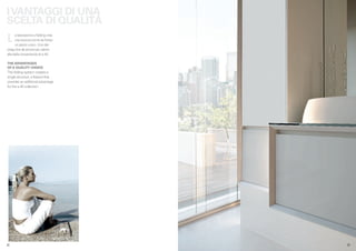 IVANTAGGI DI UNA
SCELTA DI QUALITÀ
 L     a lavorazione a folding crea
       una scocca come se fosse
       un pezzo unico. Uno dei
 pregi che dà ancora più valore
 alla bella convenienza di e.45.

 THE ADVANTAGES
 OF A QUALITY CHOICE
 The folding system creates a
 single structure, a feature that
 provides an additional advantage
 for the e.45 collection.




.22                                   .23
 