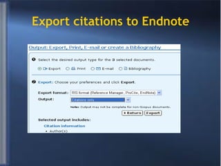 Export citations to Endnote 