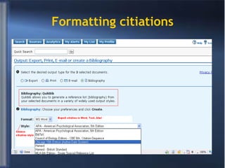 Formatting citiations 