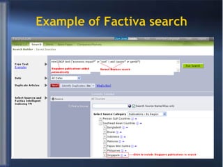 Example of Factiva search 
