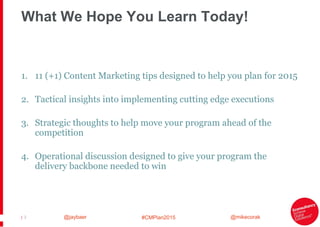 11 Content Marketing Planning Tips for 2015