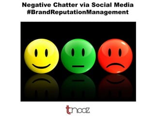 Negative Chatter via Social Media
#BrandReputationManagement

 