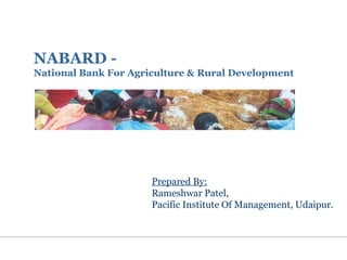 NABARD -  National Bank For Agriculture & Rural Development Prepared By: Rameshwar Patel, Pacific Institute Of Management, Udaipur. 