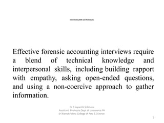 Mastering Interviewing Skills and Techniques in Forensic Accounting | PPTX