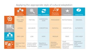 Applying the appropriate style of cultural adaptation
 