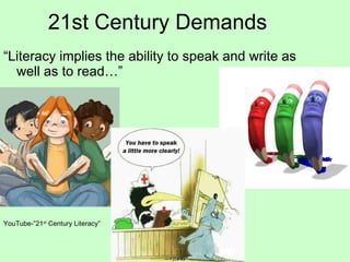 “ Literacy implies the ability to speak and write as well as to read…” YouTube-”21 st  Century Literacy” 21st Century Demands 