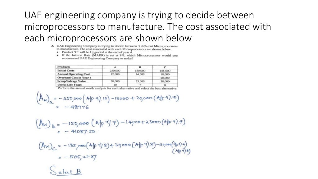 Engineering economics case study examples picture