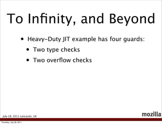 To Inﬁnity, and Beyond
                     •    Heavy-Duty JIT example has four guards:

                          •   Tw...