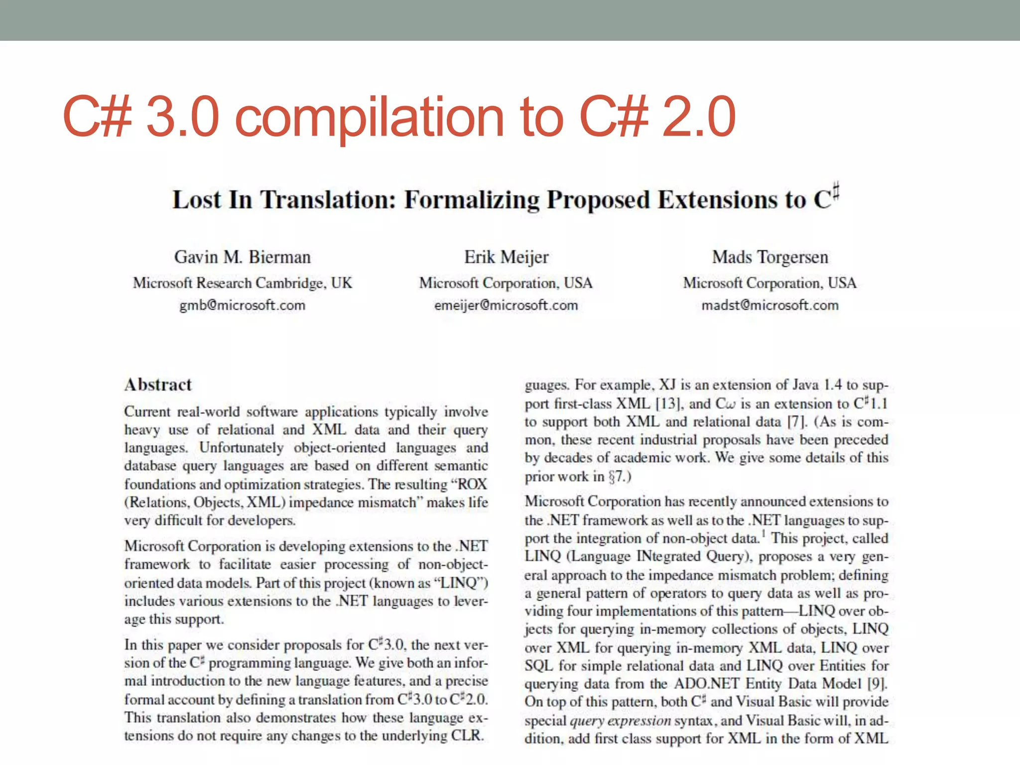 C# 3.0 compilation to C# 2.0