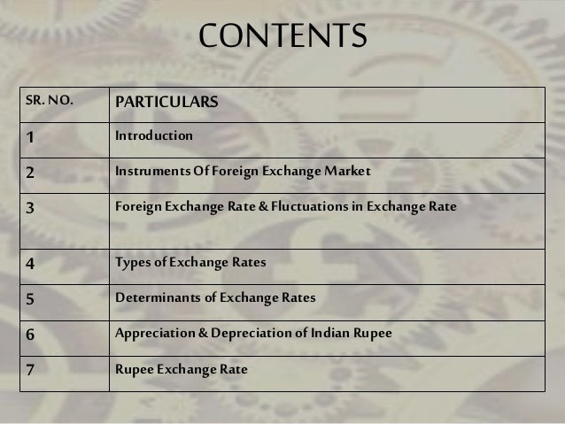 Indian Foreign Exchange Market & Rupee Exchange Rate