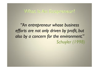 Ecopreneurship