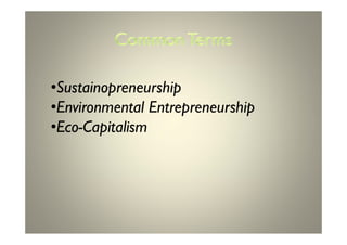 Ecopreneurship