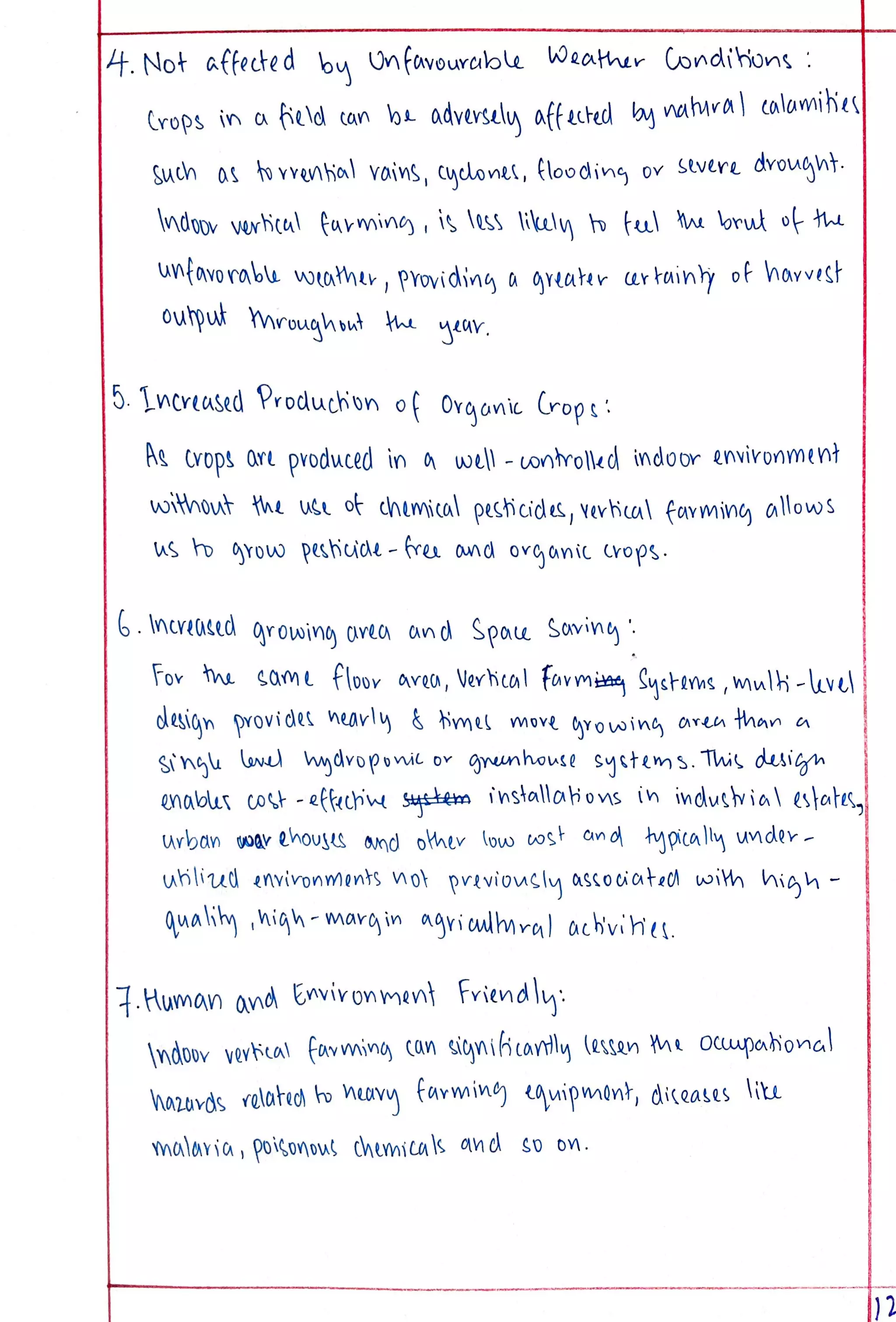 Eco Project class 12 on Vertical Farming.