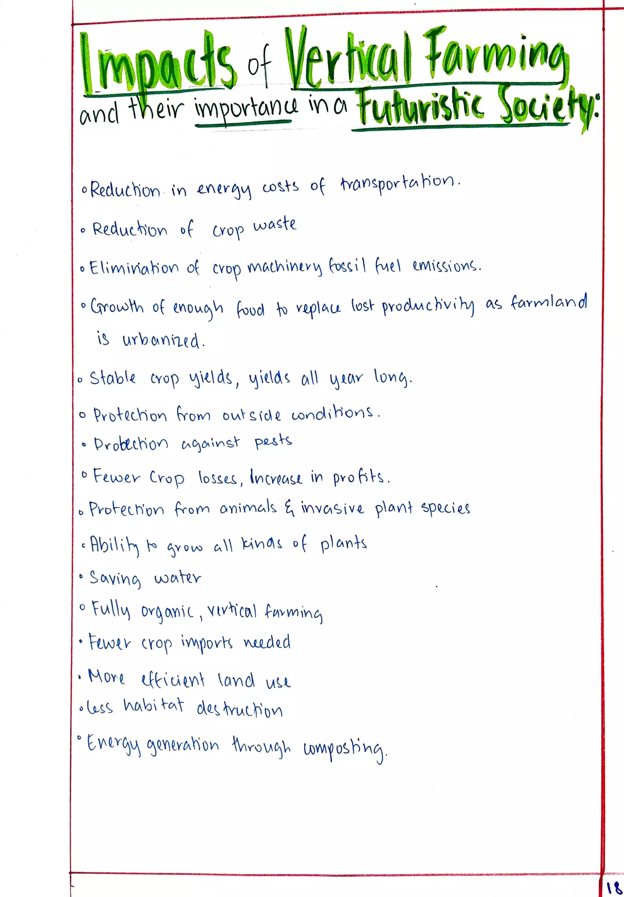 Eco Project class 12 on Vertical Farming.