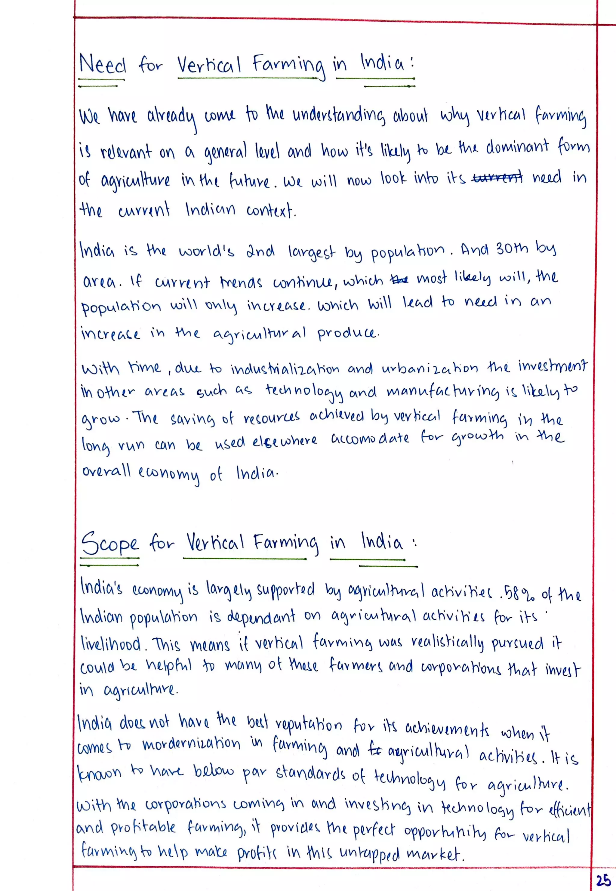 Eco Project class 12 on Vertical Farming.