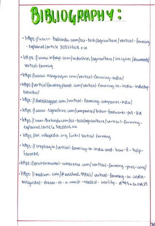 Eco Project class 12 on Vertical Farming. | PDF
