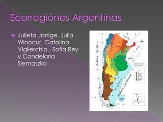 Ecorregiónes Argentinas Julieta Jarrige, Julia Winocur, Catalina Viglierchio , Sofia Rey y Candelaria Siemaszko 