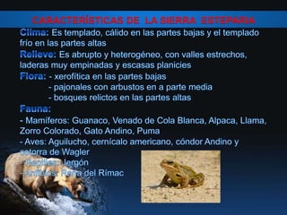 CARACTERÍSTICAS DE LA SIERRA ESTEPARIA